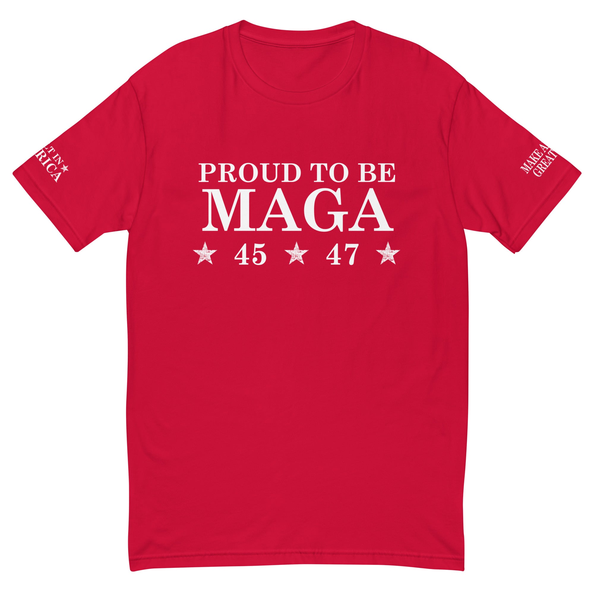 Proud To Be MAGA Fitted Shirt - Red - America Club