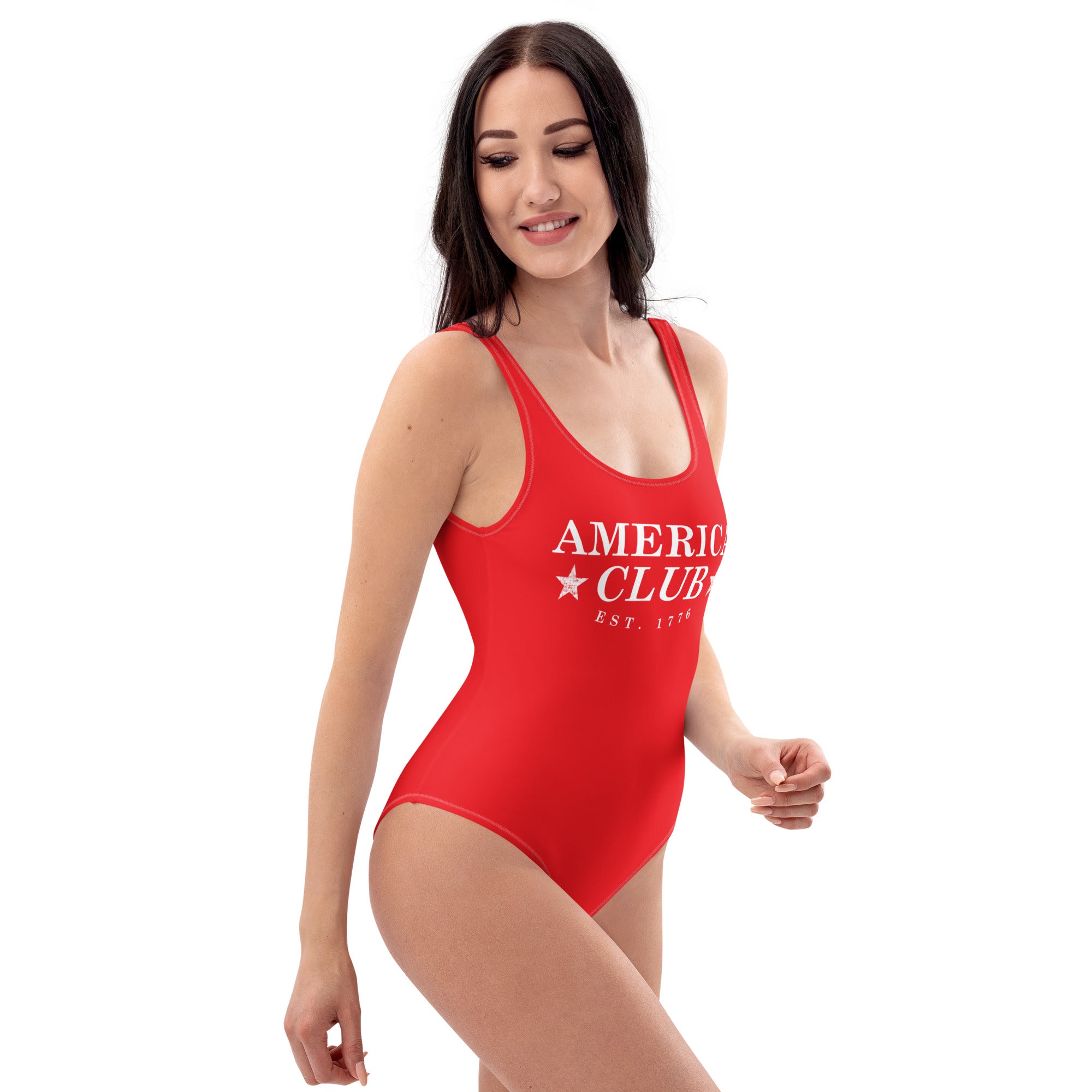 America Club One - Piece Swimsuit - Red - America Club