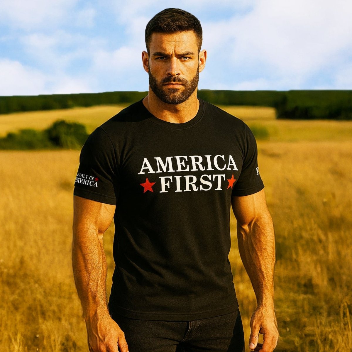 America FIRST Official Fitted T Shirt - America Club