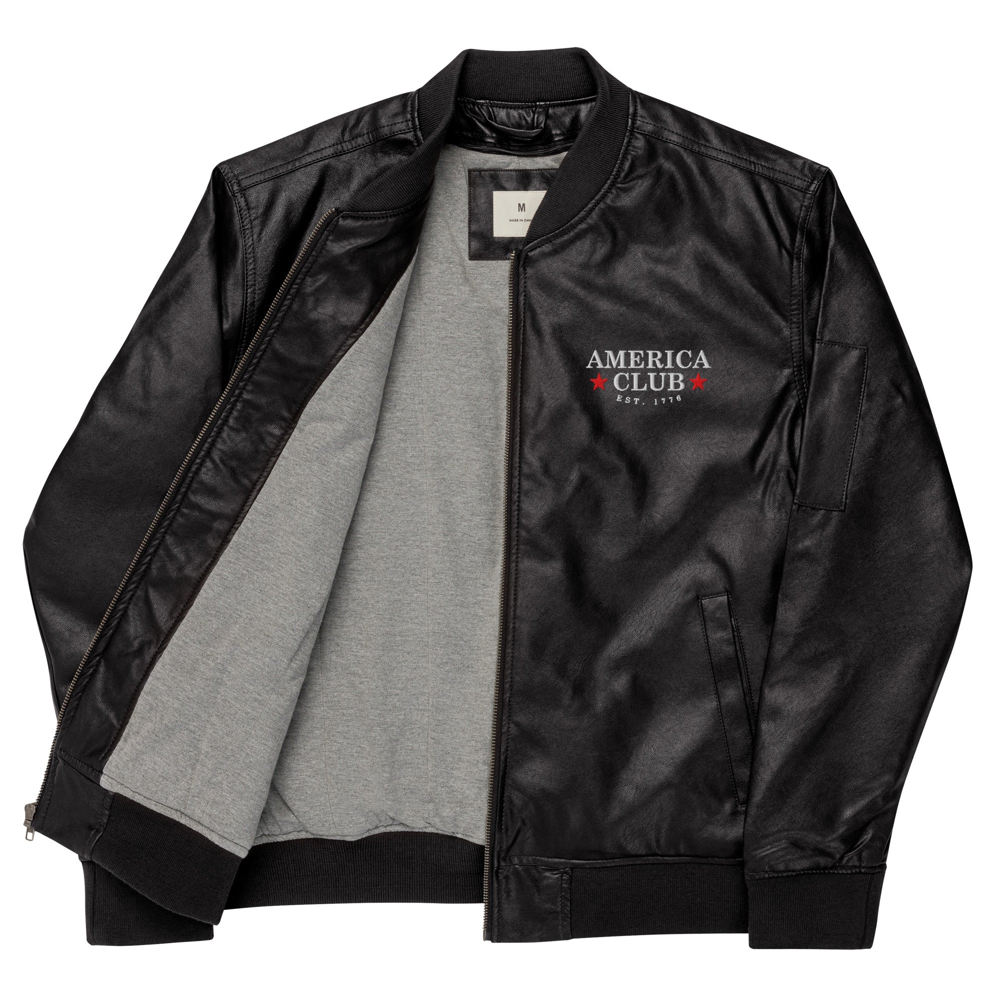 America Club Leather Fighter Bomber Jacket - Limited Edition - America Club