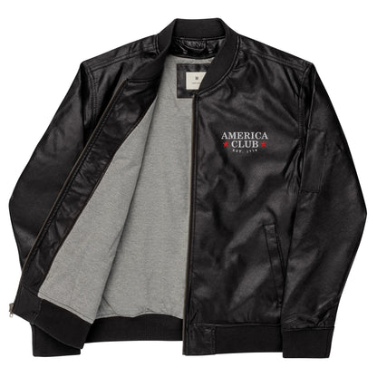 America Club Leather Fighter Bomber Jacket - Limited Edition - America Club