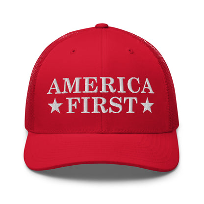 MAGA Red America First Trucker Hat - America Club